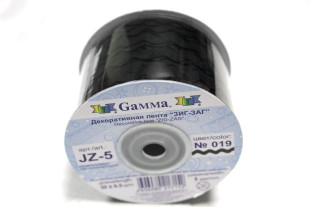 Тесьма отделочная "ЗИГ-ЗАГ" 5 мм 30 м №019 черный